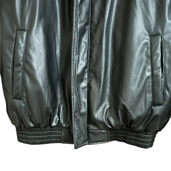 Zara Faux Leather Black Bomber Jacket - Picture 8 of 9